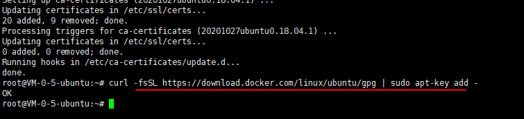 添加docker官方GPG密钥: