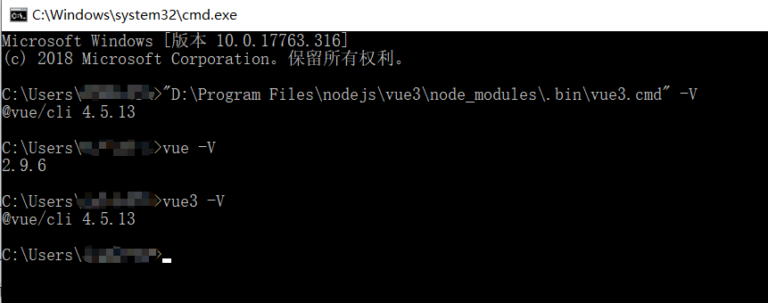 windows下同时兼容vue-cli2和vue-cli3